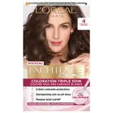 Coloration 4 Châtain Triple Soin Couvre 100% Cheveux Blancs Excellence Crème L'OREAL PARIS