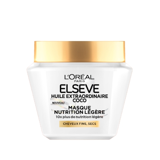Masque Capillaire Nutrition Légère pour Cheveux Fins et Secs Huile Extraordinaire Coco Elseve L'OREAL PARIS