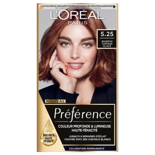Coloration Permanente 5.25 Antigua Châtain Glacé Brillance Haute Intensité Préférence L'OREAL PARIS