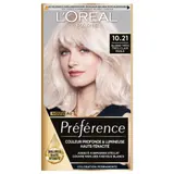 Coloration Permanente 10.21 Stockholm Blond Très Très Clair Perle Brillance Haute Intensité Préférence L'OREAL PARIS