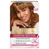 Coloration 6.41 Marron Ambré Triple Soin Couvre 100% Cheveux Blancs Excellence Crème L'OREAL PARIS