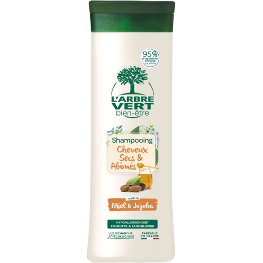 Shampoing pour Cheveux secs et abîmés Miel et Jojoba ARBRE VERT