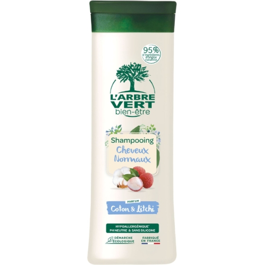 Shampoing Hydratant pour Cheveux normaux Fleurs de coton et Litchi Bien-être ARBRE VERT
