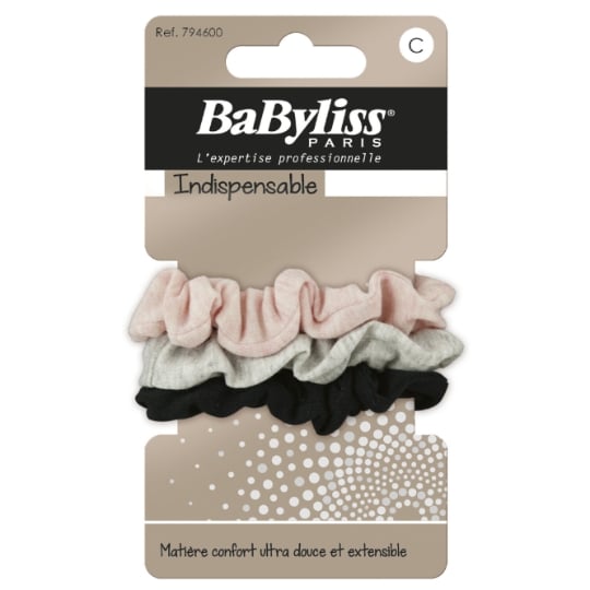 Chouchous à Cheveux Douce et Extensible Rose Grise Noire Froufrou BABYLISS