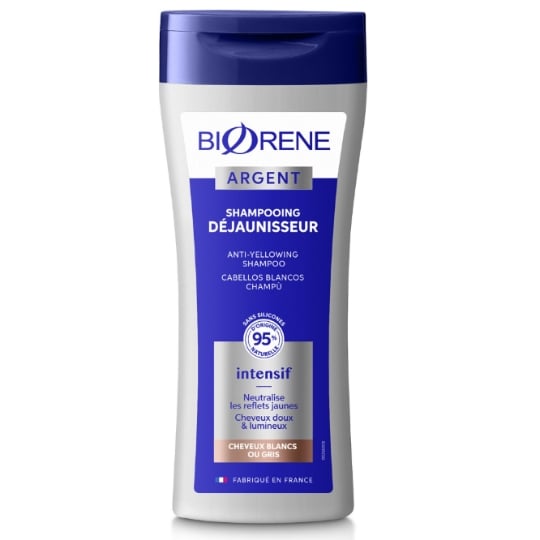 Shampoing Argent Déjaunisseur Intensif Cheveux Blancs Ou Gris BIORENE