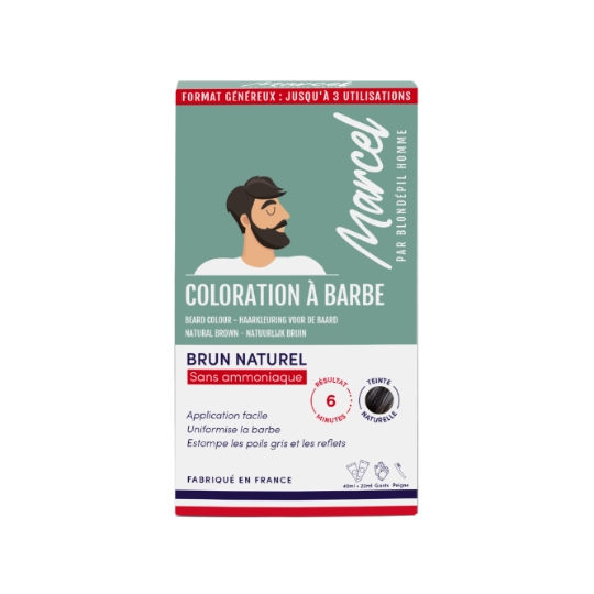 Coloration Barbe et Moustache Brun Naturel Sans Ammoniaque Homme BLONDEPIL