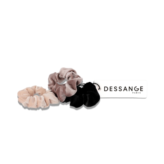 Chouchou à Cheveux Velours Rose Violet Noir DESSANGE