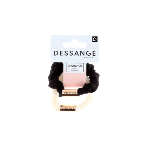 Chouchou pour Cheveux Noir et Blanc DESSANGE