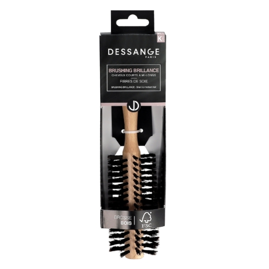 Brosse à Cheveux Brushing Brillance en Fibres de Soie pour Cheveux Court à Mi-Longs DESSANGE