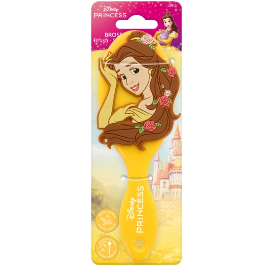 Brosse à Cheveux Jaune Démêlage Doux Picots Flexibles Princess Belle DISNEY