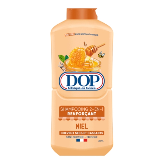 Shampoing 2en1 Renforçant pour Cheveux secs et cassants Miel DOP