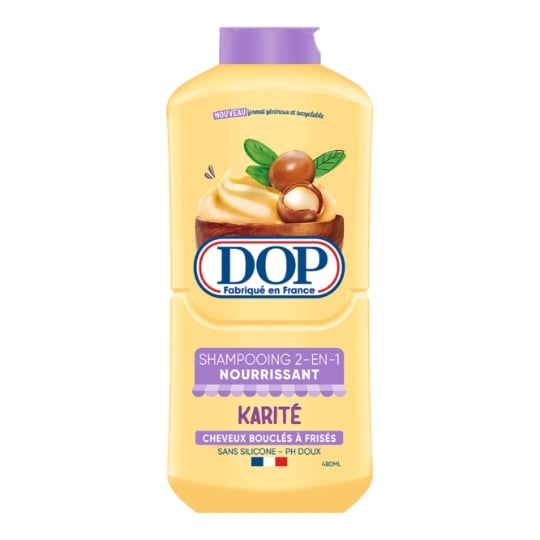 Shampoing Nourrissant 2En1 pour Cheveux bouclés à frisés Karité Sans Silicone DOP