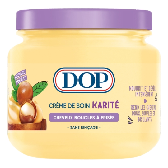 Crème de Soin Karité Sans Rinçage pour Cheveux Bouclés à Frisés DOP