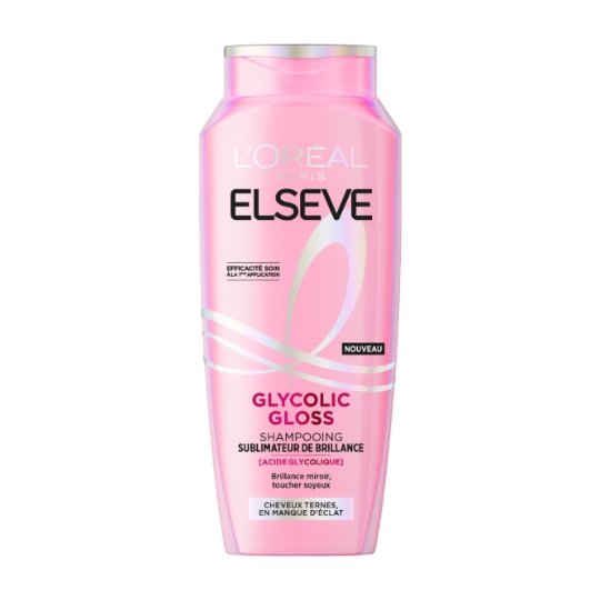 Shampooing Glycolic Gloss Sublimateur de Brillance pour Cheveux Ternes en Manque d'Éclat ELSEVE