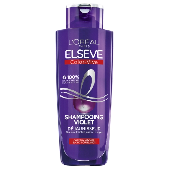 Shampoing Violet Déjaunisseur pour Cheveux méchés blonds ou blancs Color Vive ELSEVE
