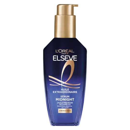 Soin cheveux Sérum Huile Précieuse Camélia Cheveux Secs et Abîmés Sans Rinçage Midnight ELSEVE
