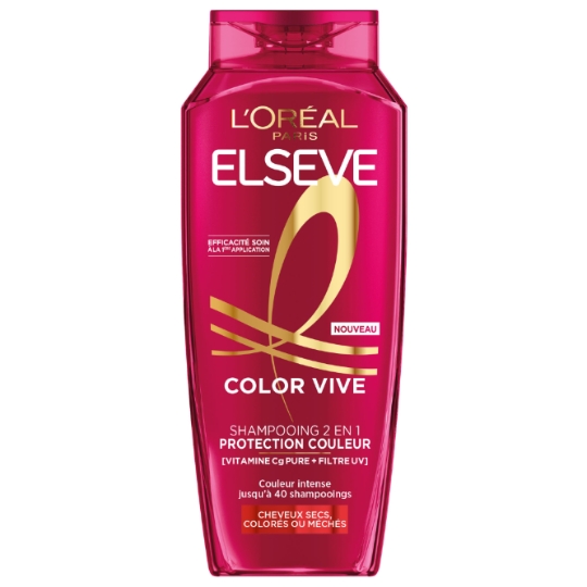 Shampoing 2en1 Soin Protection couleur pour Cheveux colorés Color Vive ELSEVE