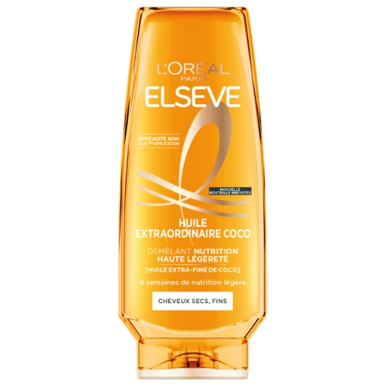 Shampoing Nutrition Haute légèreté pour Cheveux secs et fins Huile Extraordinaire Coco ELSEVE