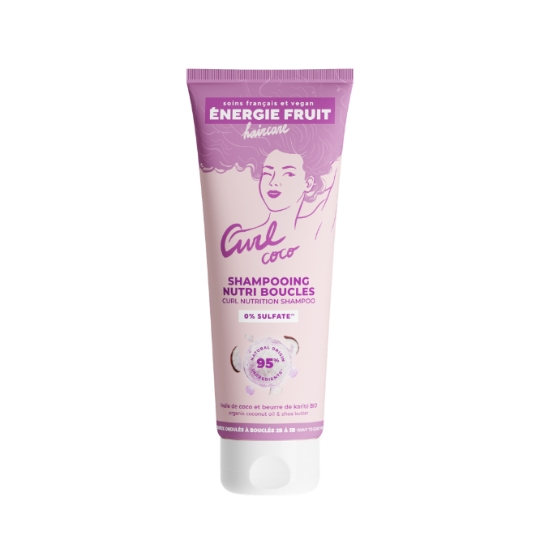 Shampoing Nutri Boucles pour Cheveux ondulés à bouclés Curl coco ENERGIE FRUIT
