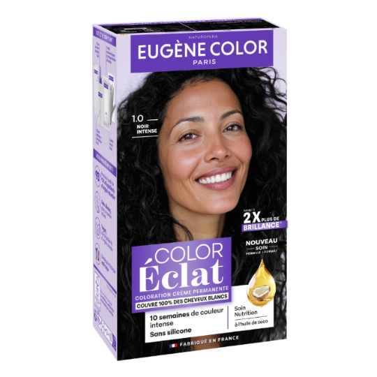 Coloration Cheveux Permanente 1.0 Noir Intense Color Eclat EUGENE COLOR