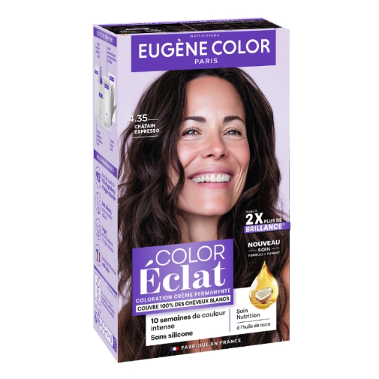 Coloration Cheveux Permanente 4.35 Châtain Expresso Color Eclat EUGENE COLOR