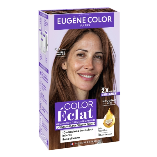 Coloration Cheveux Permanente 6.8 Marron Praline Color Eclat EUGENE COLOR