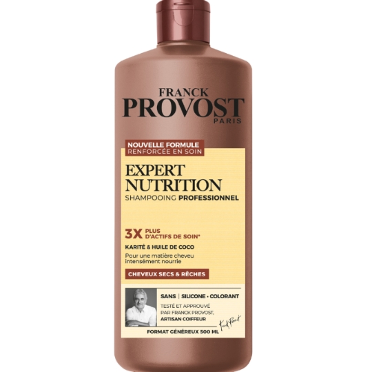 Shampoing Nourrissant pour Cheveux secs à rêches Karité et Huile de coco et colorant FRANCK PROVOST
