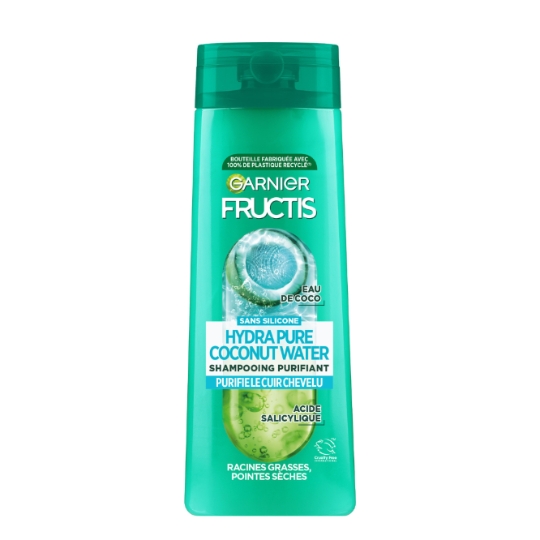 Shampoing Purifiant pour Racines grasses et pointes sèches Hydra Pure Coconut Water FRUCTIS