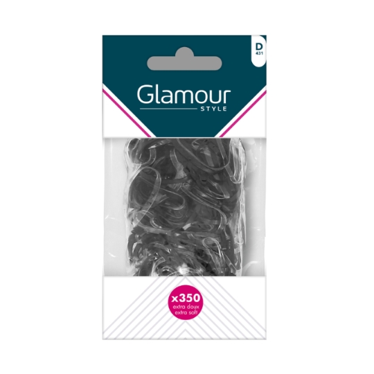 Elastiques à Cheveux Noir et Transparent GLAMOUR PARIS