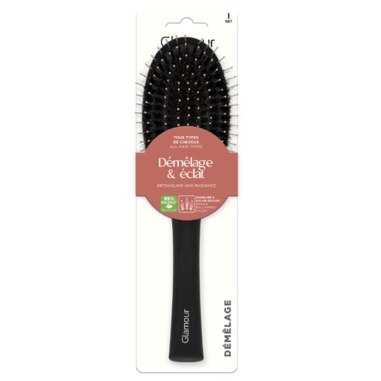 Brosse à Cheveux Démêlage  Eclat pour Tous Types de Cheveux GLAMOUR PARIS