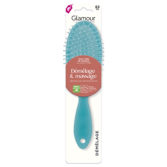 Brosse à Cheveux Démêlage & Massage avec Picots pour Tous Types de Cheveux GLAMOUR PARIS