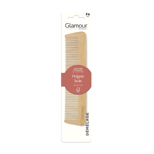 Peigne à Cheveux en Bois pour Tous Types de Cheveux GLAMOUR PARIS