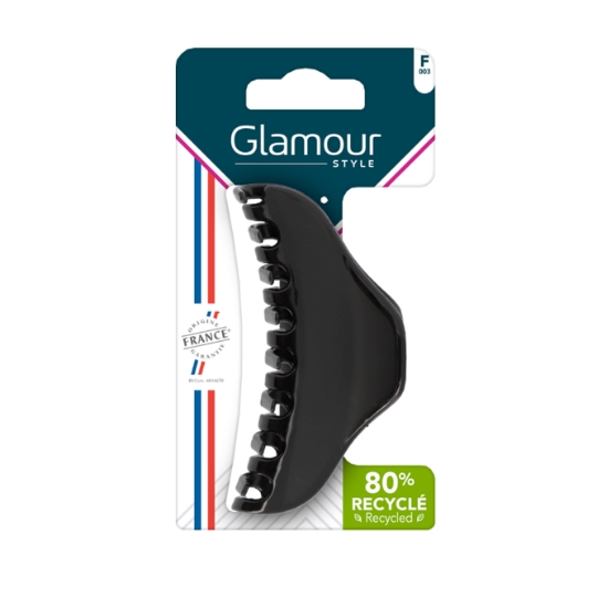 Pince à Cheveux Bi-matière Noire GLAMOUR STYLE