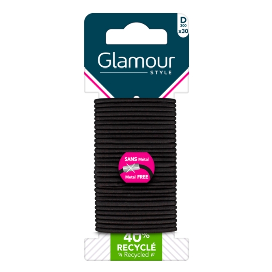 Elastiques à Cheveux Fin Noir GLAMOUR STYLE
