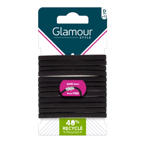 Elastiques à Cheveux Semi-épais Noir GLAMOUR STYLE