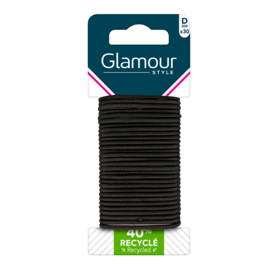 Elastiques à Cheveux Fin Noir GLAMOUR STYLE