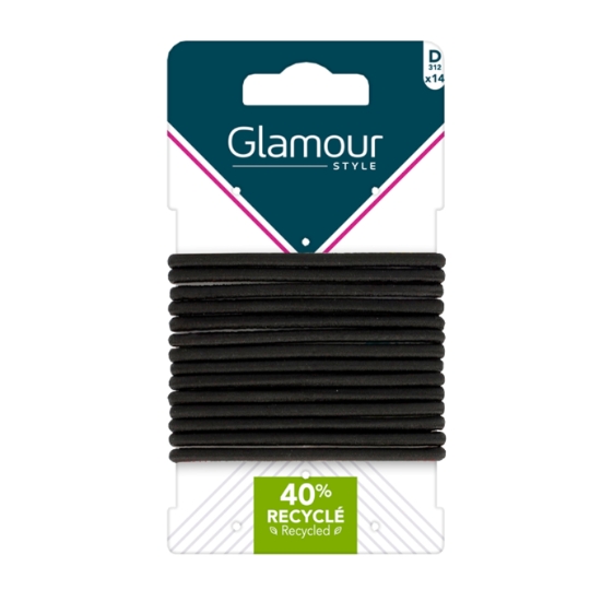 Elastiques à Cheveux Semi-Epais Noir GLAMOUR STYLE