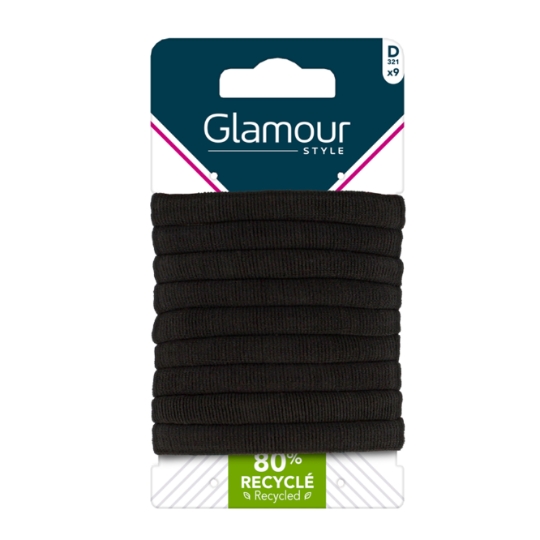Elastiques à Cheveux Mousse Noir GLAMOUR STYLE