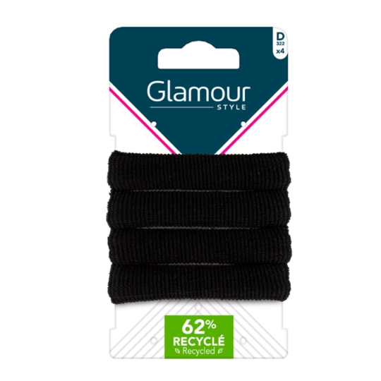 Elastiques à Cheveux Mousse Noir GLAMOUR STYLE