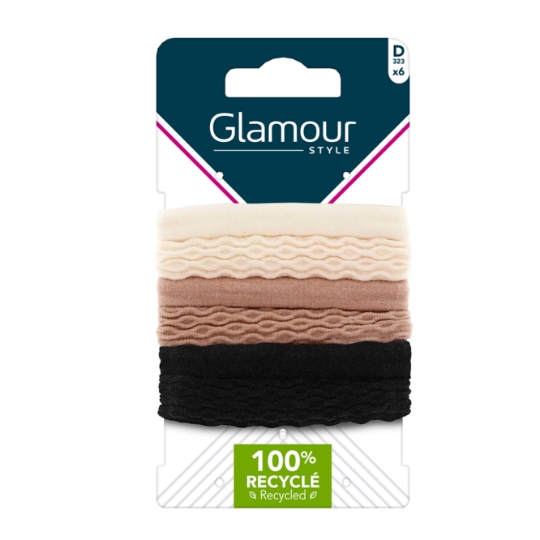 Elastiques à Cheveux Mousse Noir et Nude GLAMOUR STYLE