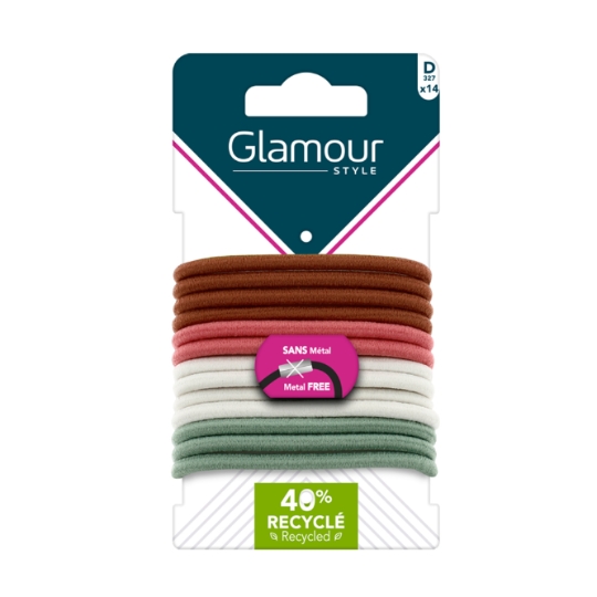Elastiques à Cheveux Épais Multicouleurs Recyclé Sans Métal GLAMOUR STYLE