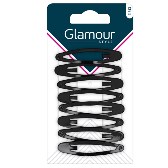 Barrette à Cheveux Ovales Noir GLAMOUR STYLE