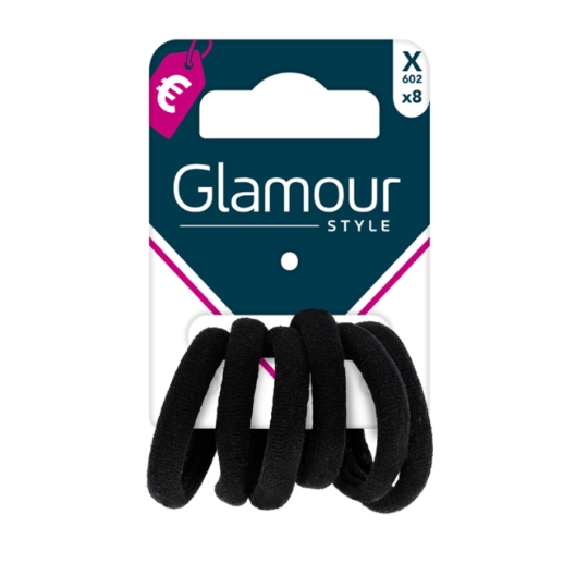 Elastiques à Cheveux Mousse Noir GLAMOUR STYLE