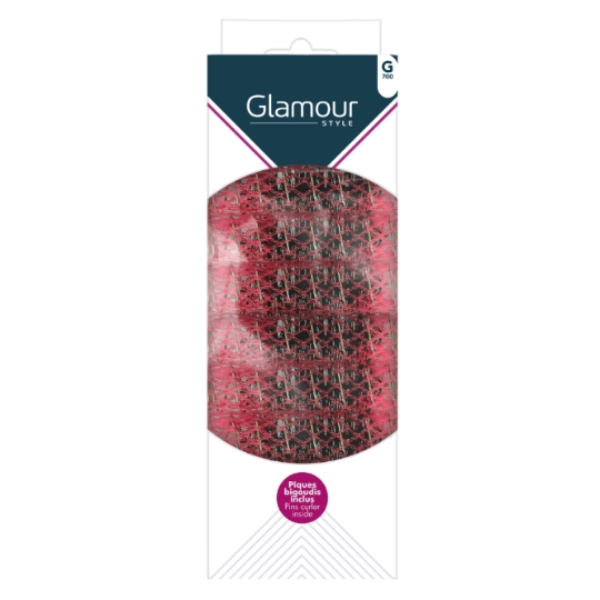 Bigoudis à Cheveux Rose avec Piques GLAMOUR STYLE
