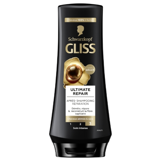 Après-Shampoing Réparateur pour Cheveux secs et abîmés Ultimate repair Gliss GLISS
