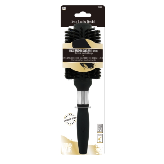 Brosse à Cheveux Brushing Sanglier et Nylon pour Cheveux Courts à Longs JEAN LOUIS DAVID