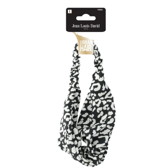 Bandeau à Cheveux Motif Léopard Noir et Blanc JEAN LOUIS DAVID