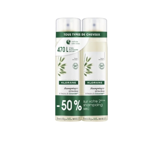 Shampoing Sec Cheveux Normaux à Tous Types de Cheveux à l'Avoine et Céramide KLORANE