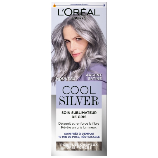 Coloration Capillaire  Cool Silver - Argent Satiné - Soin Sublimateur de Gris  L'OREAL PARIS