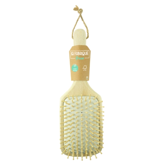 Brosse à Cheveux Démêlante Pneumatique Carré Bois LA FABRIQUE GREEN